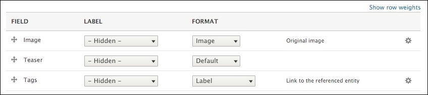 Field label visibility