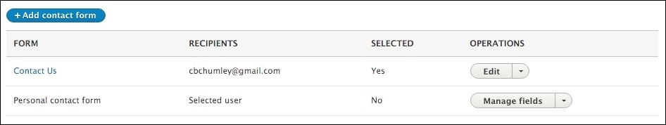 Introducing contact forms