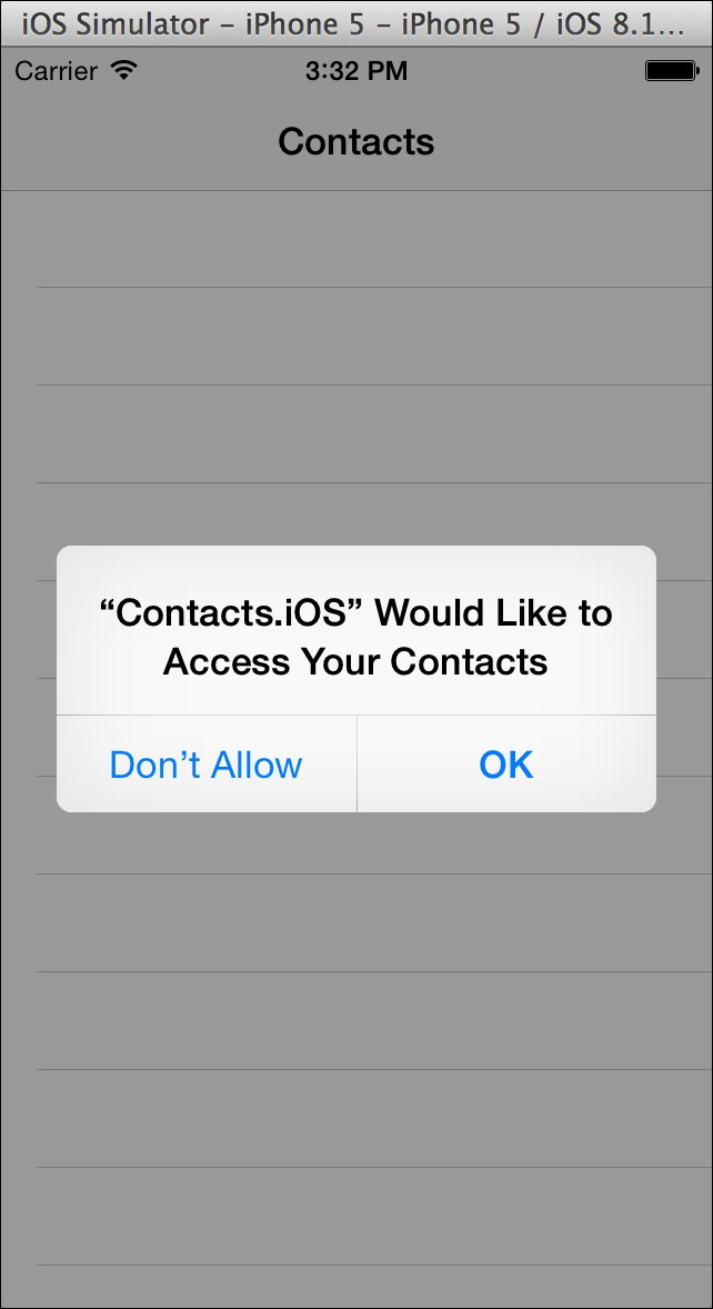 Accessing contacts