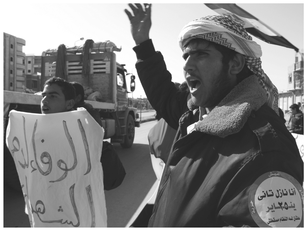 Figure 7.1 Bedouin protest on the anniversary of the January 25 uprising, Martyr’s Square, Sheikh Zoweid City, North Sinai, January 25, 2012 Mohamed Sabry, 2012