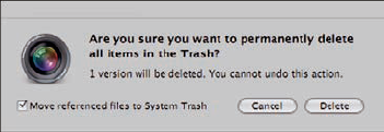 The Empty Trash dialog.