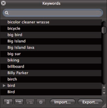 The Keywords HUD.