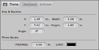 The Layout Options pane lets you type exact values for each box's size, position, and rotation.