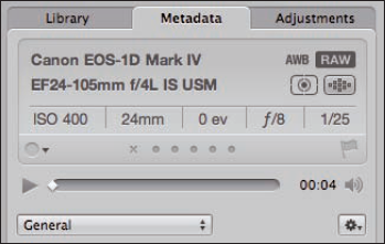 An audio attachment's playback controls are in the Metadata Inspector.