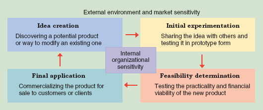 The process of commercializing innovation: an example of new-product development.