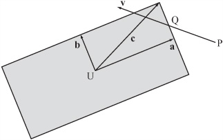 A stationary rectangle and a moving point.