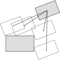 Two rectangles at different angles.