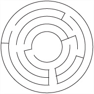 A maze based on concentric circles.