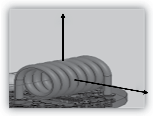 Image of Seven-turn loop antenna on PCB board.