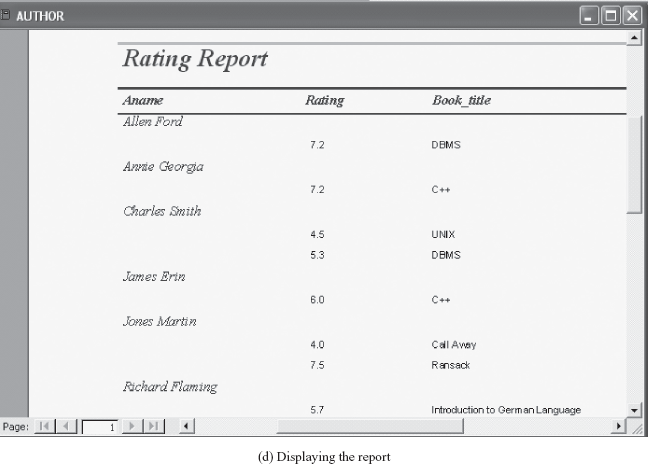 Fig. A.16 Creating report using Report Wizard