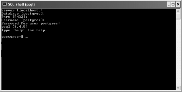 Fig. 18.1 psql client application