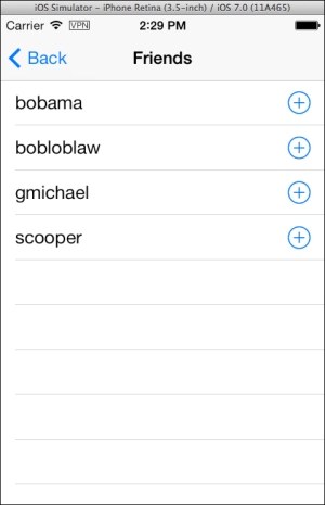 Adding a friends list screen
