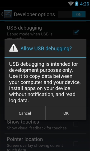 Android device settings