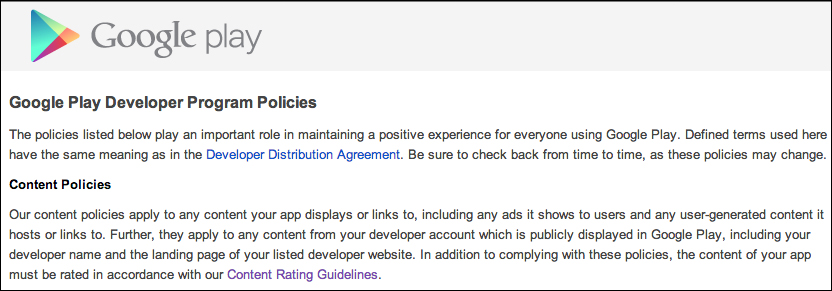 Google Play Developer Program Policies