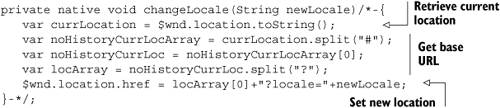 JSNI code to change the locale