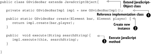 Implementing the Java class that embodies a JavaScript object treated as an opaque object