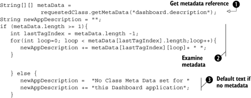 Generator code that extracts the metadata value from the class