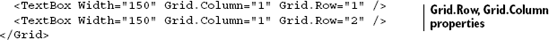 Grid Row, Column, and ColumnSpan properties on a simple form