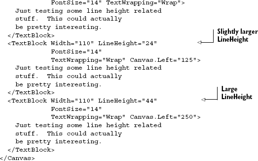 Line height for vertical spacing