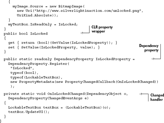 The LockableTextBox class definition (C#)
