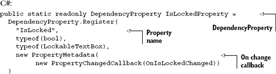 Registering a DependencyProperty with the property system