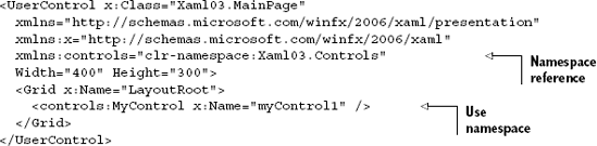 Using a control from a different namespace in the same assembly