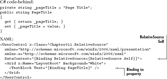 Binding elements in XAML to properties in the code-behind