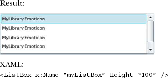 Binding a collection of Emoticon objects to a ListBox