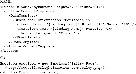 A DataTemplate used with a ContentControl