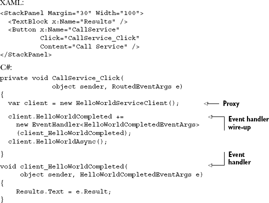 Client-side code using ServiceReferences.ClientConfig file