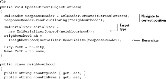 Using the XmlSerializer to parse an XML document