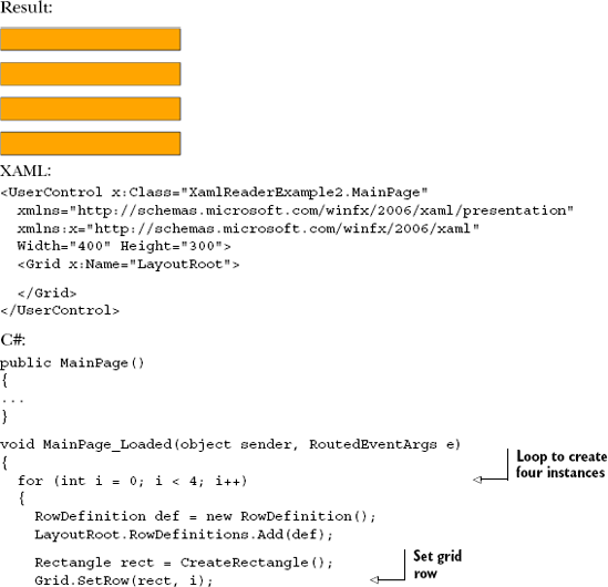 Mixing dynamic XAML with code