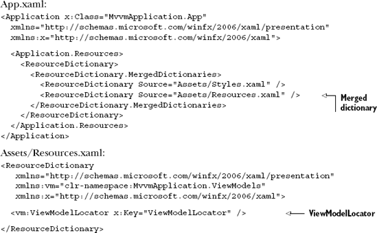 The ViewModel locator in XAML