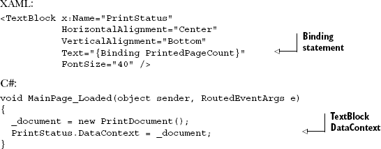 Showing the number of pages printed