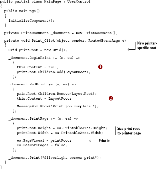 Rerooting an element into a printer-specific root