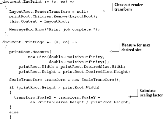 Transforming the content to fit on the printed page