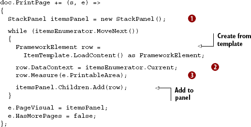 Enumerating and printing each row of data