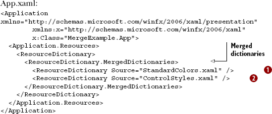 Merging resource dictionaries—App.xaml