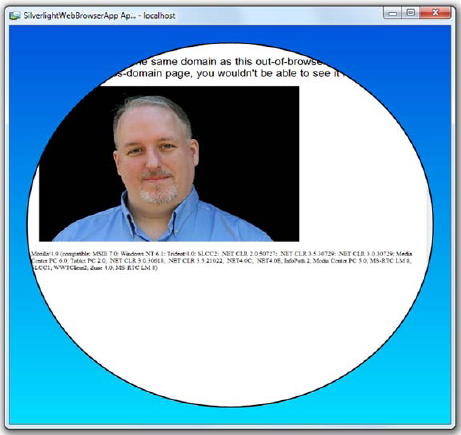 WebBrowserBrush used to paint web content onto an Ellipse element