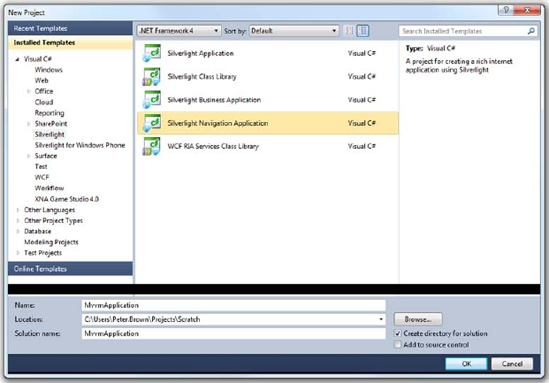 For this solution, you'll use the Navigation Application template introduced in chapter 15.