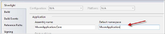 Setting the default namespace on a class library project