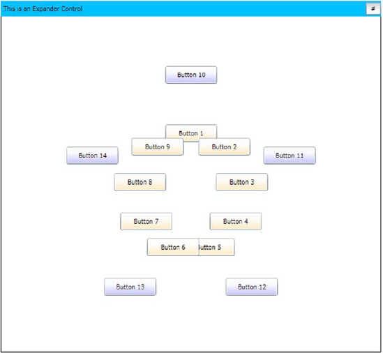 The expander control with the custom layout panel included as content