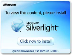 The default image shown when users don't have Silverlight installed on their machines