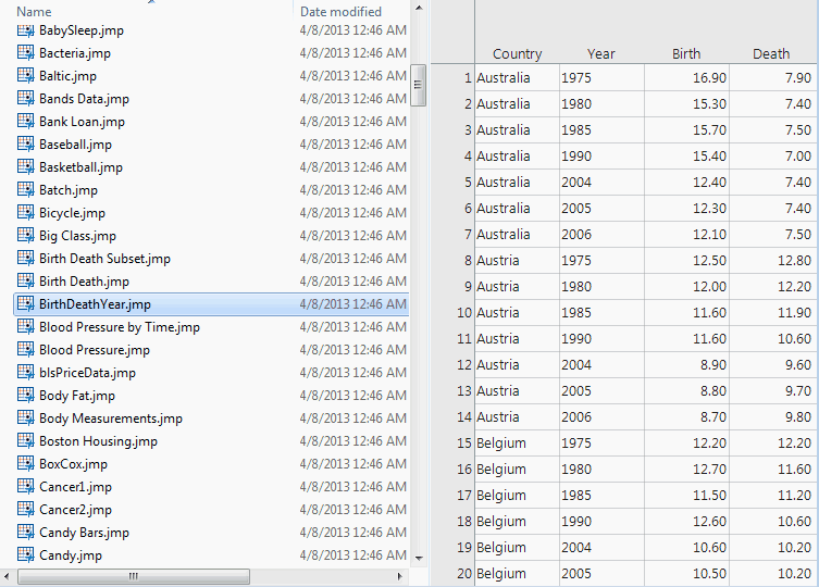 Data Table Preview Pane