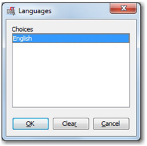 Display 3.13: Dialog Box to Select Language Choices