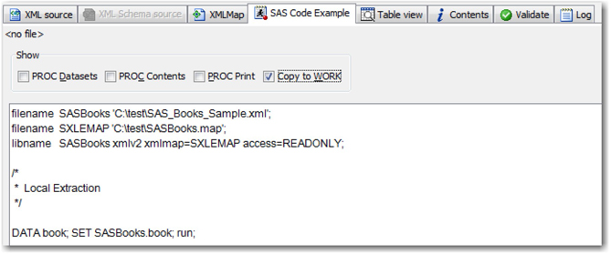 Display 3.25: SAS XML Mapper Showing SAS Code Generated Automatically