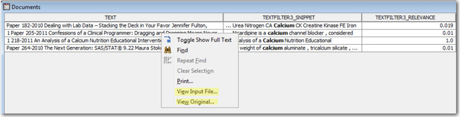 Display 5.10: Search Results for the Search Expression “>#calcium”