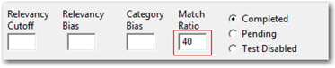 Display 7.11: Setting for Match Ratio on the Data Tab of a Category