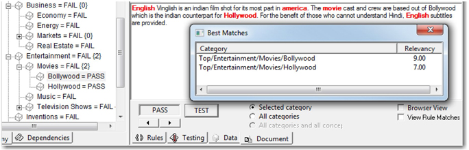 Display 7.17: Example Showing Role of Match Ratio in Assigning a Category