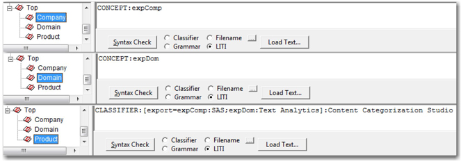 Display 7.24: Example Showing LITI Classifier Definition Using the Export Function